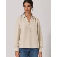 HempAge HempAge Damen Schlupfbluse Hanf/Biobaumwolle Normal Fit, Gobi (beige), – Produktbild 1 von 1