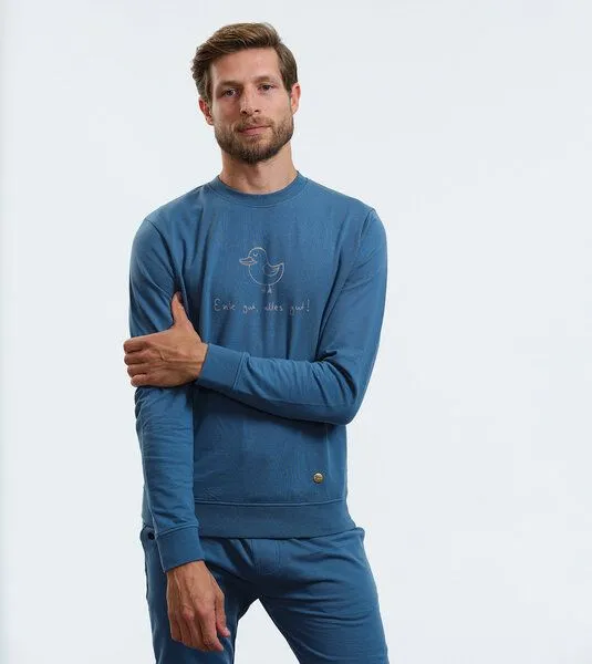 Gary Mash GARY MASH Sweatshirt Ente gut, alles gut! aus Biobaumwolle, Petrol, – Produktbild 2 von 4