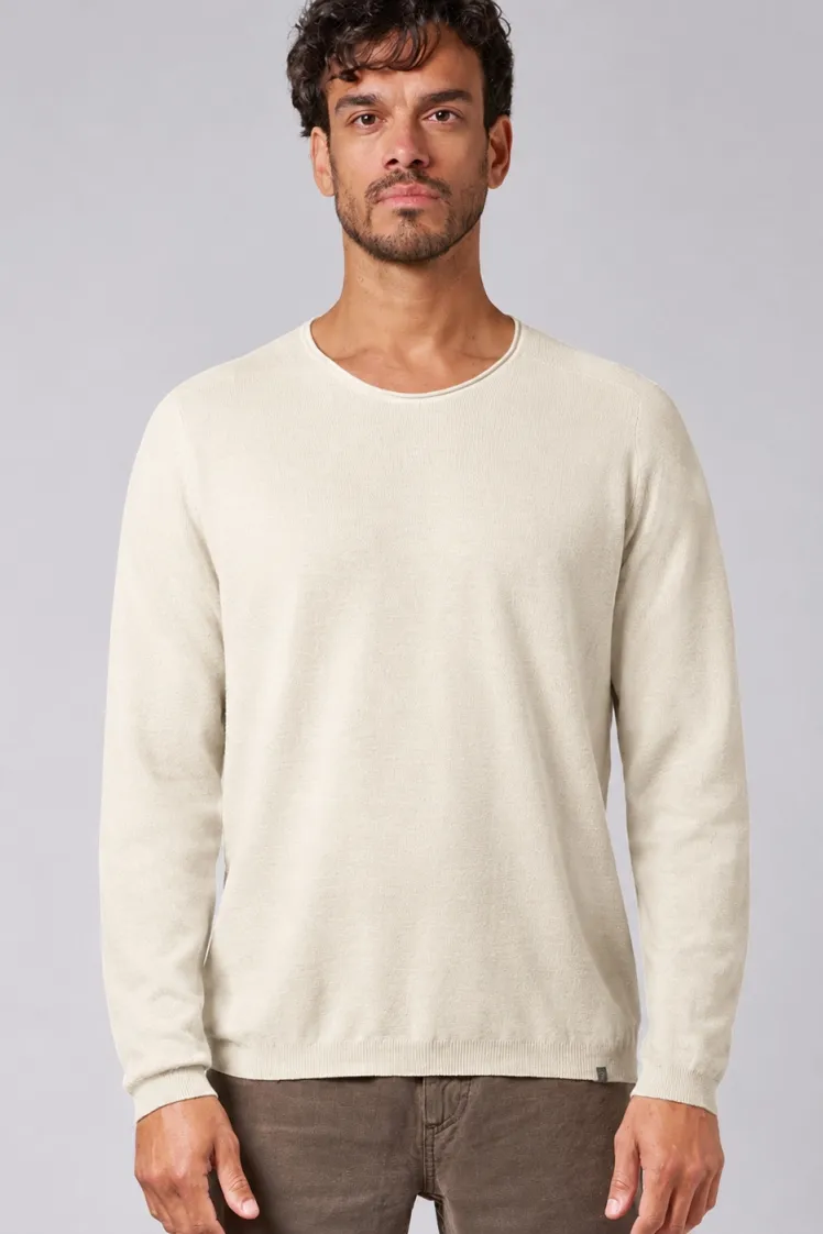 HempAge Hempage Herren vegan Strickpullover Mit V-Ausschnitt Naturfarben, Weiß, – Produktbild 2 von 2