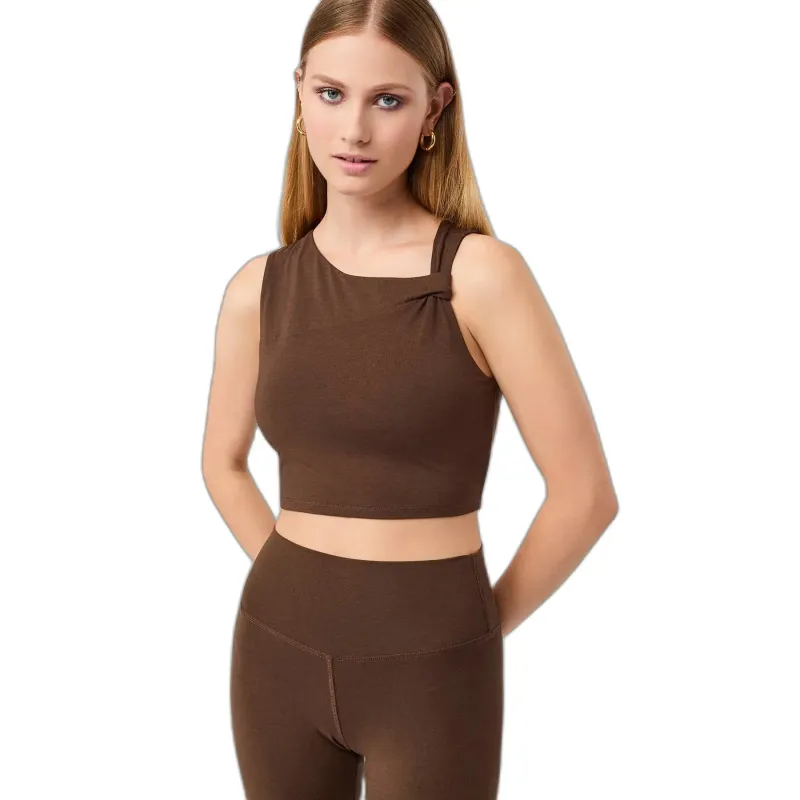 mandala Kurzes Damen-Tanktop Mandala Serenity, Marron, – Produktbild 1 von 1