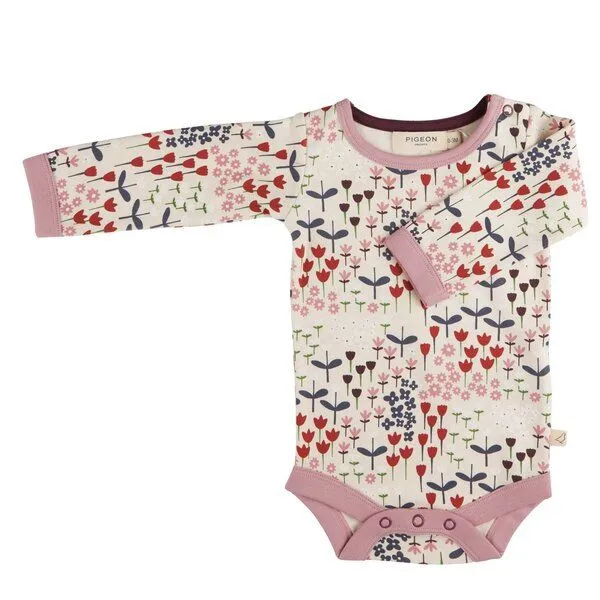 Pigeon by Organics for Kids Pigeon by Organics for Kids Kinder-Langarmbody mit Aufdruck, Meadow-ivory (beige-rosa), – Produktbild 1 von 1