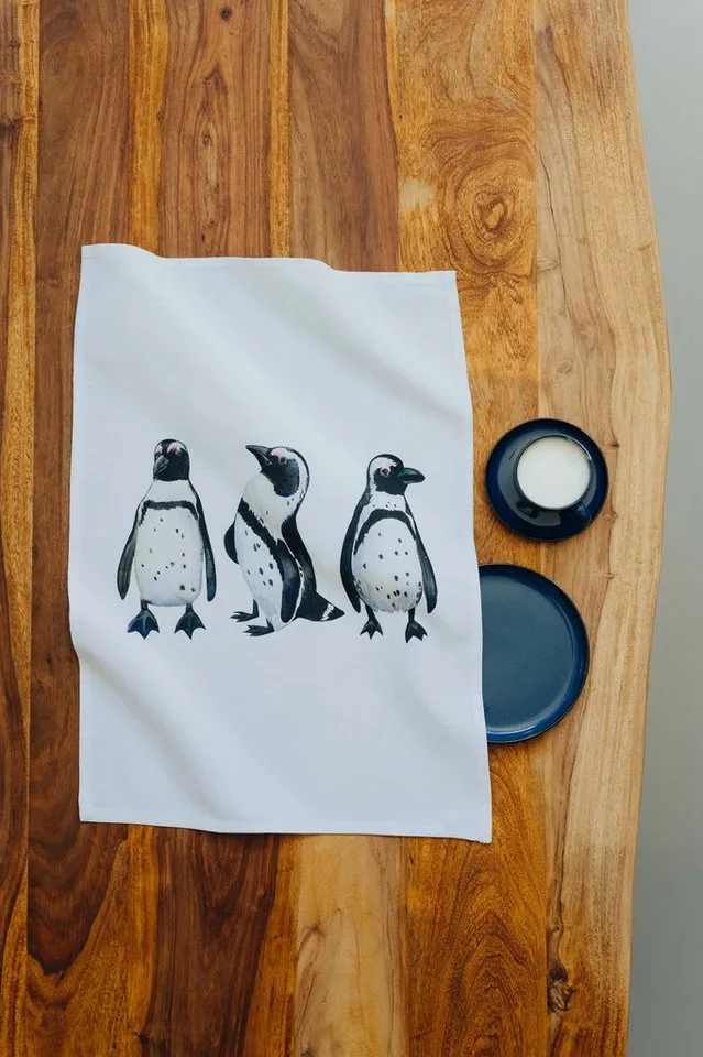 Miss Cotton Geschirrtuch Bunter Pinguin, (1-tlg), Bunt|weiß, – Produktbild 2 von 3