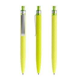 prodir prodir® Druckkugelschreiber QS01 Soft Touch PRS Push, blaue Mine, gelbgrün – Produktbild 1 von 1