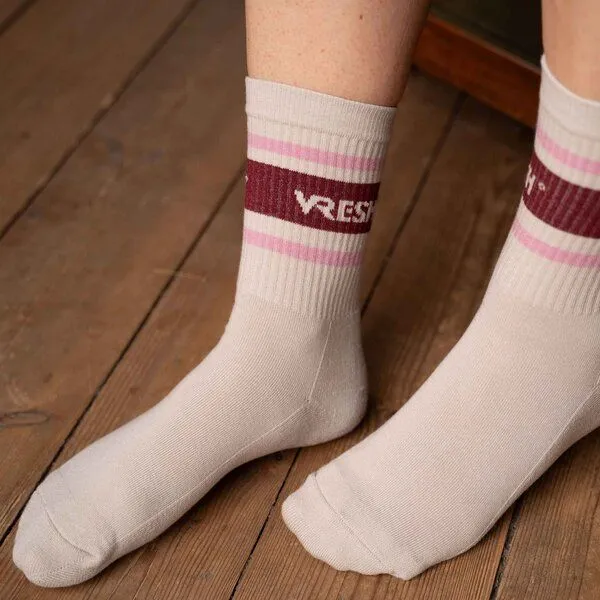 Vresh Clothing Vresh Clothing Varis - Socken aus Biobaumwoll-Mix, Burgundy/rosa, – Produktbild 3 von 4