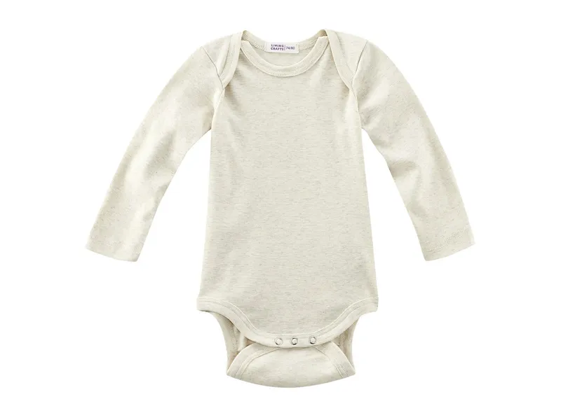 Living Crafts Living Crafts Baby Body Langarm Bio-Baumwolle beige-melange Gr. 62/68, Natur, braun, – Produktbild 1 von 2