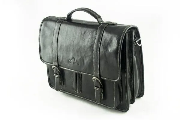 Alpenleder Alpenleder Messenger Bag OHIO, Ebenholz, – Produktbild 4 von 4