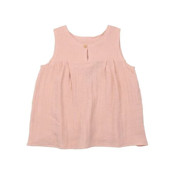 Walkiddy Öko-Friendly GOTS-Zertifizierte Biobaumwolle Flowers & Leaves Bluse - Rosa – Walkiddy, Pink, – Produktbild 1 von 3