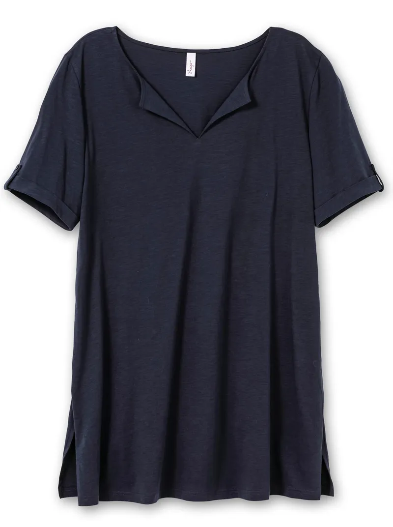 sheego Longshirt nachtblau, Nachtblau, – Produktbild 1 von 2