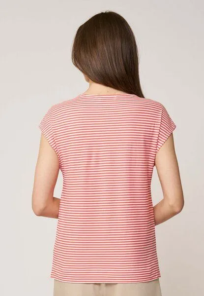 LANA Organic LANA Organic Sommershirt für Damen, Modell Kim, Iza coral - ecru, – Produktbild 4 von 4