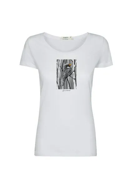 GreenBomb GREENBOMB Animal Sparrow Grass Loves - Lässiges T-Shirt aus Bio-Baumwolle / hochwertiger Print / GOTS / Fair & Vegan, Weiß (weiß), – Produktbild 4 von 4