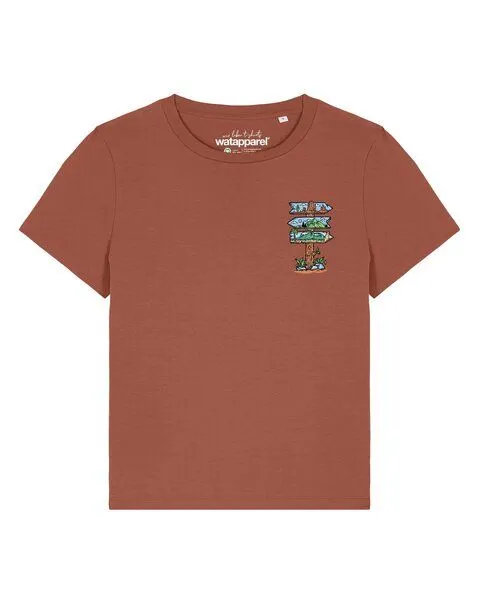 watapparel watapparel T-Shirt Frauen Adventure is everywhere, Heritage brown, – Produktbild 1 von 2