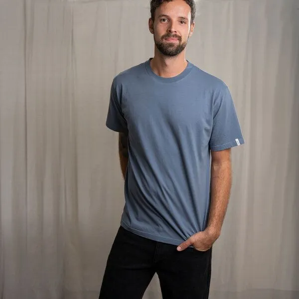 Vresh Clothing Vresh Clothing Vred - Oversized unisex T-Shirt aus Biobaumwolle, Rauchblau, – Produktbild 4 von 4