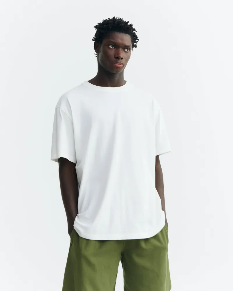 thinking mu Thinking MU Herren vegan T-Shirt Aaron Patched With Sun Back White, Weiß, – Produktbild 1 von 2