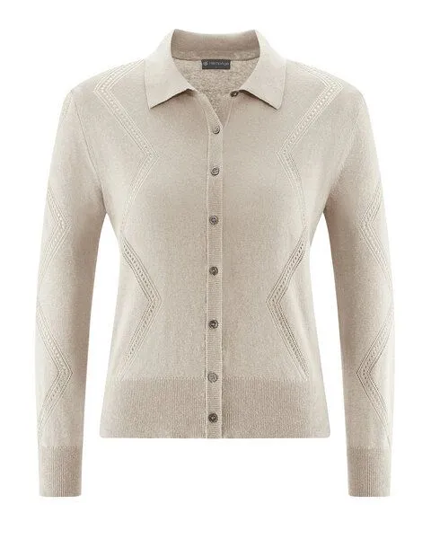 HempAge HempAge Melierte 3/4 Arm-Jacke Hanf/Biobaumwolle, Distel (beige), – Produktbild 4 von 4