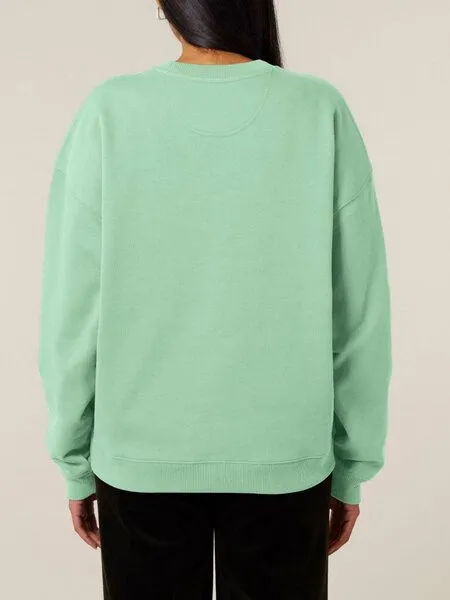 Human Family Human Family Bio Unisex oversize Sweatshirt - "Mountain Silhouette", Hellgrün, – Produktbild 2 von 3