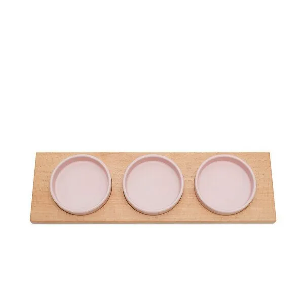klotzaufklotz klotzaufklotz Servierschalen mit Holztablett, Blassrosa, – Produktbild 1 von 8