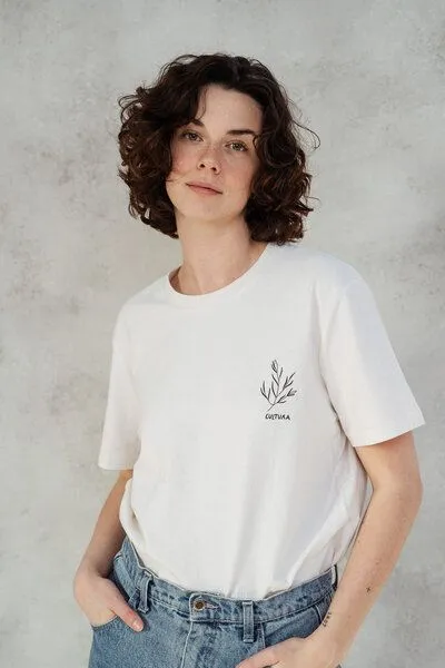 Kultgut Kultgut NEW Upcycling Generation- Artdesign - Bioshirt / Cultura, Hellbeige, – Produktbild 3 von 4