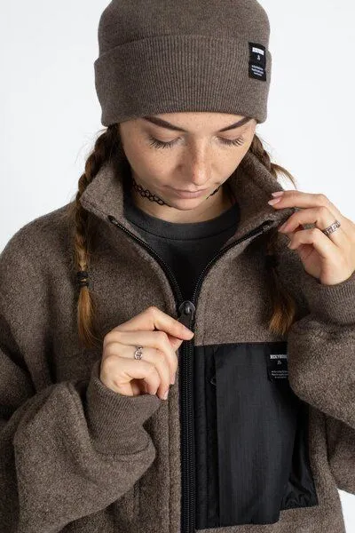 JECKYBENG JECKYBENG The NATURAL WOOLFLEECE - Fleecejacke aus 100% Bio-Schurwolle, Braun, – Produktbild 1 von 4