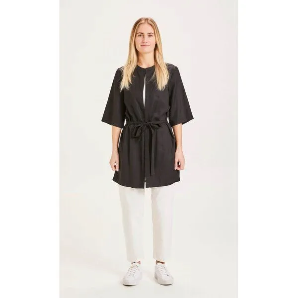 KnowledgeCotton Apparel KnowledgeCotton Apparel Kimono AYANA aus Lyocell (Tencel), Schwarz (black jet), – Produktbild 1 von 2