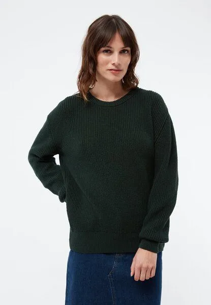 Givn Berlin Givn Berlin Strickpullover GBARIA loose Fit aus Bio-Baumwolle, Bottle green, – Produktbild 1 von 4