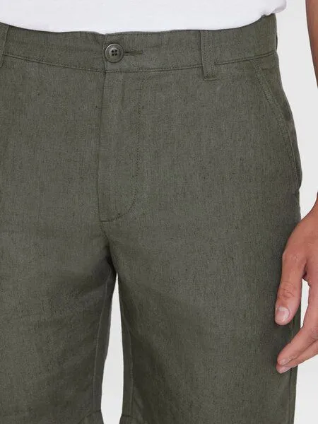 KnowledgeCotton Apparel KnowledgeCotton Apparel Regular Shorts CHUCK aus Bio-Leinen, Blau-yarndyed, – Produktbild 3 von 3