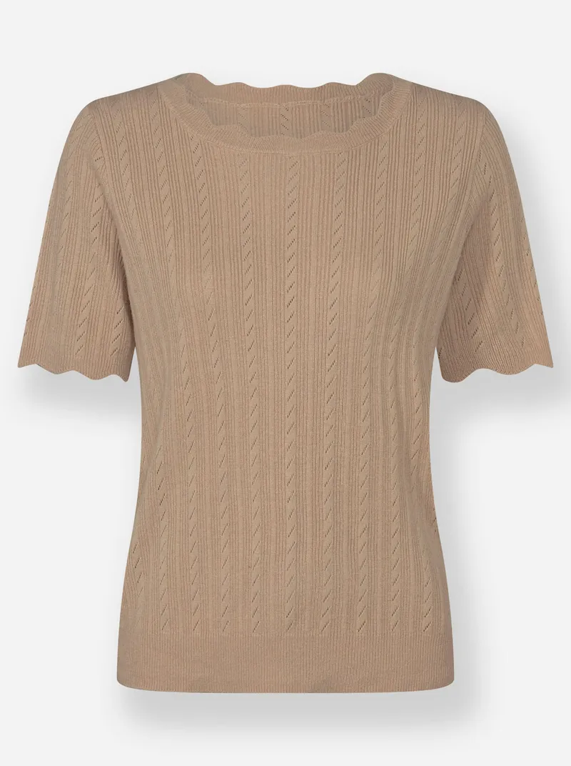 Witt Kurzarmpullover, Beige, – Produktbild 1 von 2