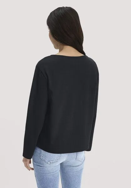 hessnatur hessnatur Heavy Jersey Longsleeve Relaxed aus reiner Bio-Baumwolle, Schwarz, – Produktbild 2 von 4