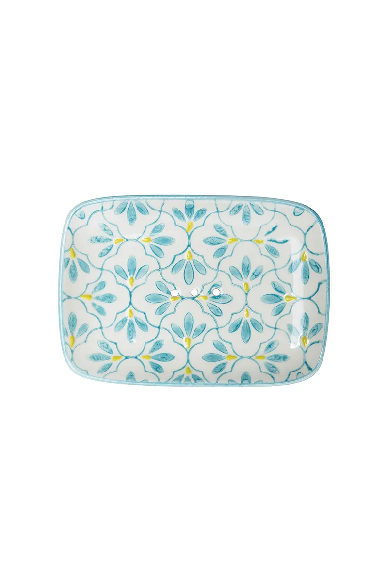 Tranquillo Seifenschale FLORAL - blau – Produktbild 1 von 2