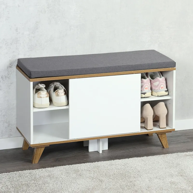 Kesper Schuhschrank mit Sitzkissen, Weiss, – Produktbild 8 von 8