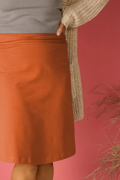 La Gitana La Gitana Rock A-Linie „June“ – lange Variante, aus Bio-Baumwolljersey – fair & nachhaltig, Terracotta, – Produktbild 4 von 4