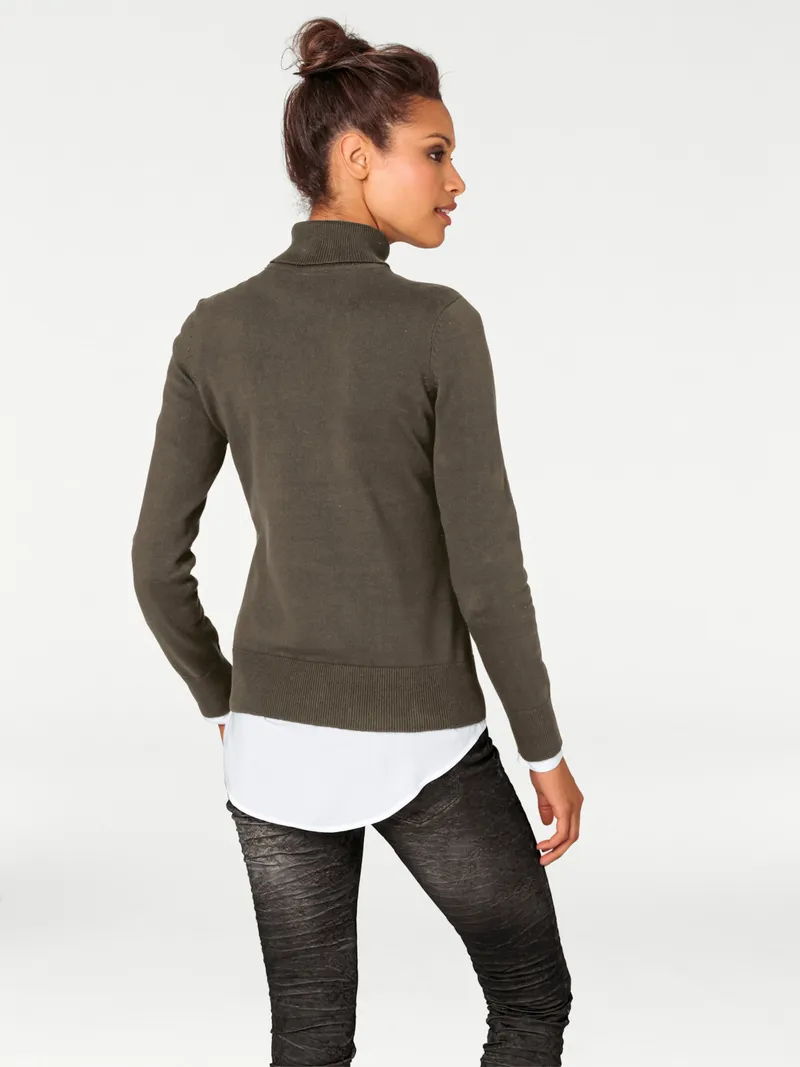 heine Rollkragenpullover, Oliv, – Produktbild 1 von 2