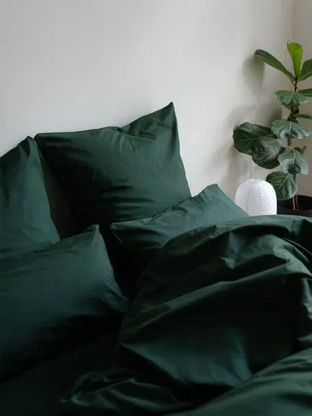 erlich textil erlich textil Cotton Select Spannbettlaken aus Bio-Baumwolle, made in Europe, Waldgrün, – Produktbild 4 von 4