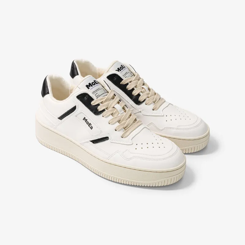 MoEa MoEa Herren vegan Sneaker Gen1 Trauben Retro Weiß & Schwarz, Schwarz, – Produktbild 2 von 2