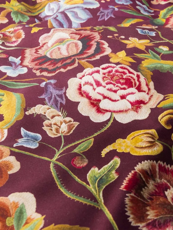 Essenza Bettwäsche Rosanella, Baumwolle-Lyocell-Gemisch, 2 teilig, mit floralem Muster, Rot, – Produktbild 5 von 5