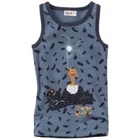 People Wear Organic People Wear Organic Unterhemd, blau bedruckt, "Monster-Akrobaten", Bio-Baumwolle – Produktbild 1 von 1