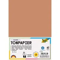 folia folia Tonpapier, 130 g/m², 50 x 70 cm, 10 Bogen, hellbraun – Produktbild 1 von 1