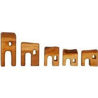 bikeho Holzbausteine natur Kleine Siedlung, Erlenholz 5-teilig – Produktbild 1 von 1