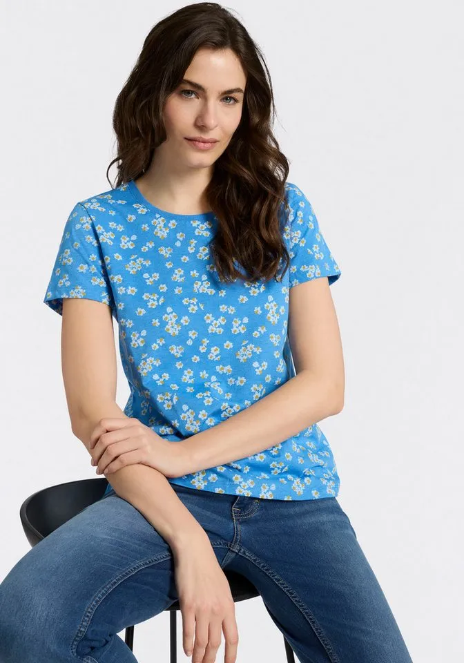 ragwear ragwear Kurzarmshirt MINTTA FLOWER O mit sommerlichem Print, Blau, – Produktbild 1 von 5