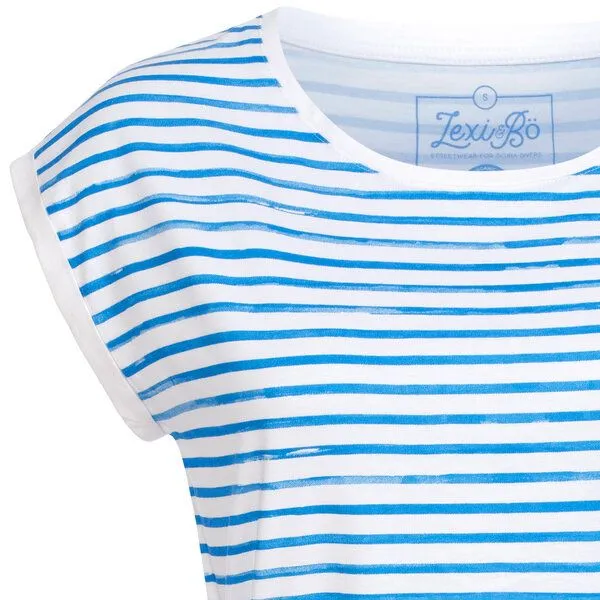 Lexi&Bö Lexi&Bö Jerseykleid mit Streifen, Blau gestreift (weiss), – Produktbild 3 von 3