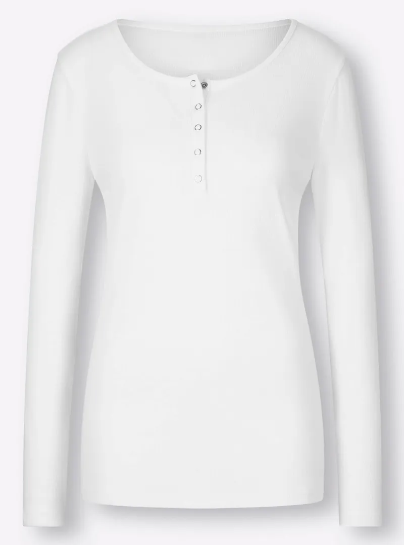 heine Langarmshirt weiß, Weiß, – Produktbild 1 von 2