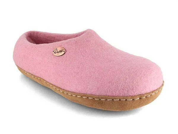WoolFit WoolFit Barfuß-Hausschuhe „Footprint“ hand-gefilzt, extra weich & flexibel, Rosa, – Produktbild 1 von 4