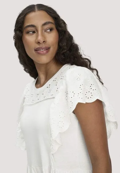 hessnatur hessnatur Bohemian Jersey Kleid Midi Relaxed aus reiner Bio-Baumwolle, Naturweiss, – Produktbild 3 von 5