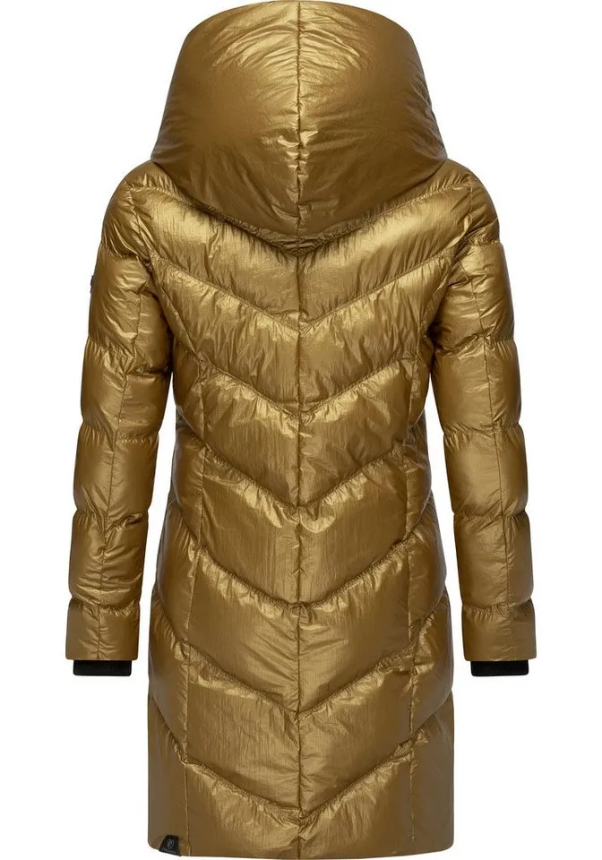 ragwear ragwear Kurzmantel Natalka Bling Damen Wintermantel in schimmernder Optik, Goldfarben, – Produktbild 4 von 5