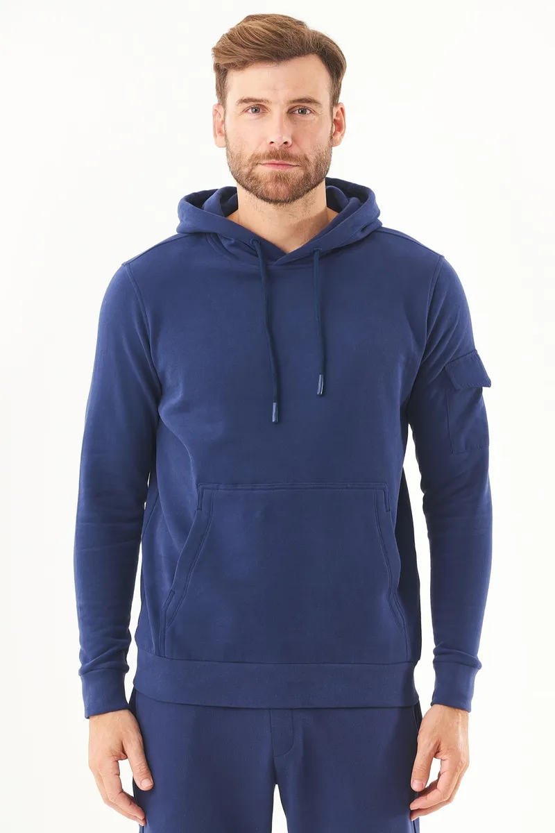 ORGANICATION ORGANICATION Herren vegan Soft Touch Sweat Hoodie Navy, Dunkelblau, – Produktbild 2 von 2