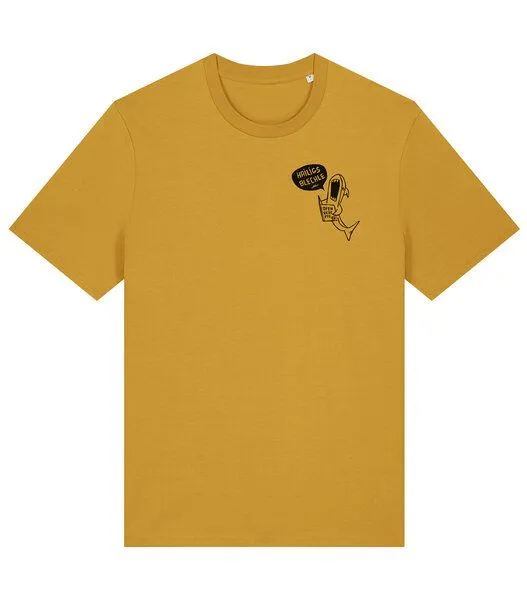päfjes päfjes Hailigs Blechle Hai Kochen - Unisex Männer T-Shirt Bio & Fair, Ochre (gelb), – Produktbild 3 von 4