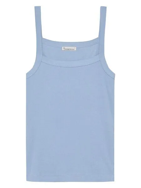 KnowledgeCotton Apparel KnowledgeCotton Apparel Ripptop - Rib strap top - aus Bio-Baumwolle, Blau (skyway), – Produktbild 1 von 3