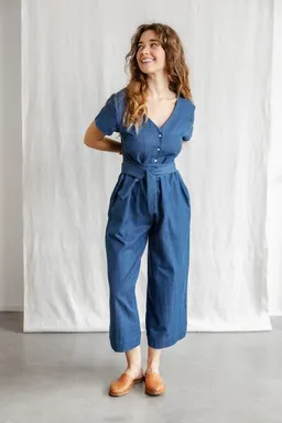 Jyoti - Fair Works Jyoti - Fair Works Bio-Baumwolldenim Jumpsuit Amrita – Produktbild 1 von 1
