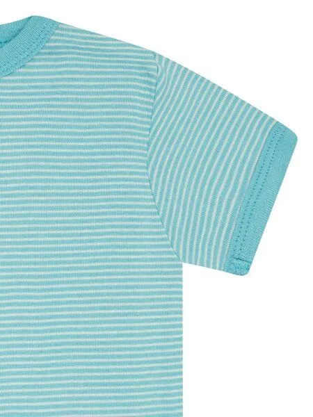 loud + proud loud + proud Babys & Kinder T-Shirt Streifen, GOTS-zertifiziert, Cyan(blau), – Produktbild 2 von 2
