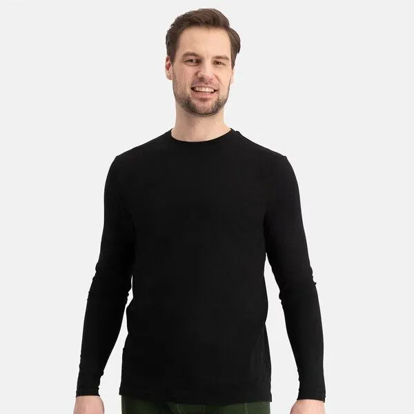Bamboo Basics Bamboo Basics Rundhals Longsleeve RALPH aus Bambusviskose / Biobaumwolle (2er Pack), Schwarz, – Produktbild 1 von 4