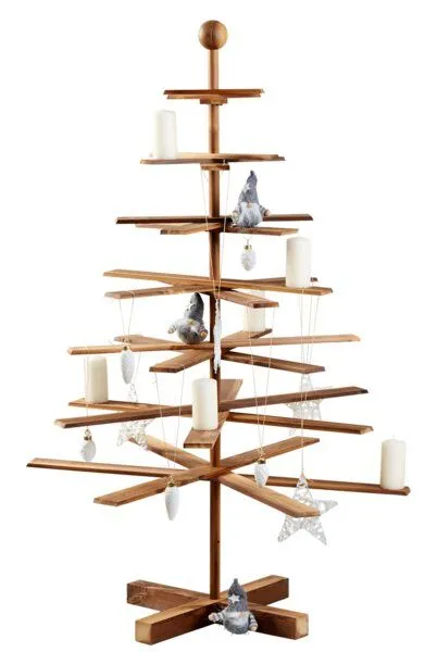 Habitree Habitree - nachhaltiger Weihnachtsbaum aus Holz - M - 125cm, Kebony character wood (hell), – Produktbild 2 von 2